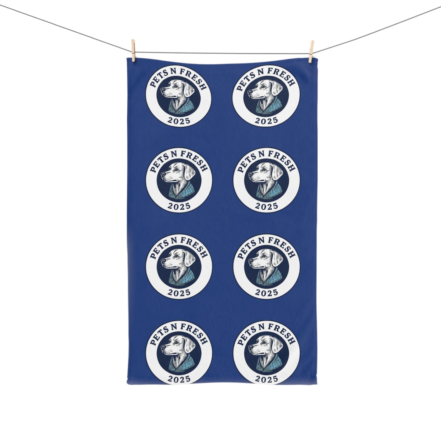 Pets N Fresh™ Quick-Dry Pet Hand Towel – Navy Blue Dog Logo