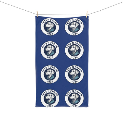 Pets N Fresh™ Quick-Dry Pet Hand Towel – Navy Blue Dog Logo