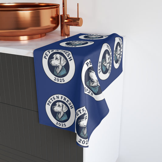 Pets N Fresh™ Quick-Dry Pet Hand Towel – Navy Blue Dog Logo
